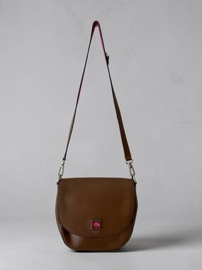 KATE SPADE NEW YORK Doreen Bond Street Crossbody bag Tan Pink leather Saddle Bag